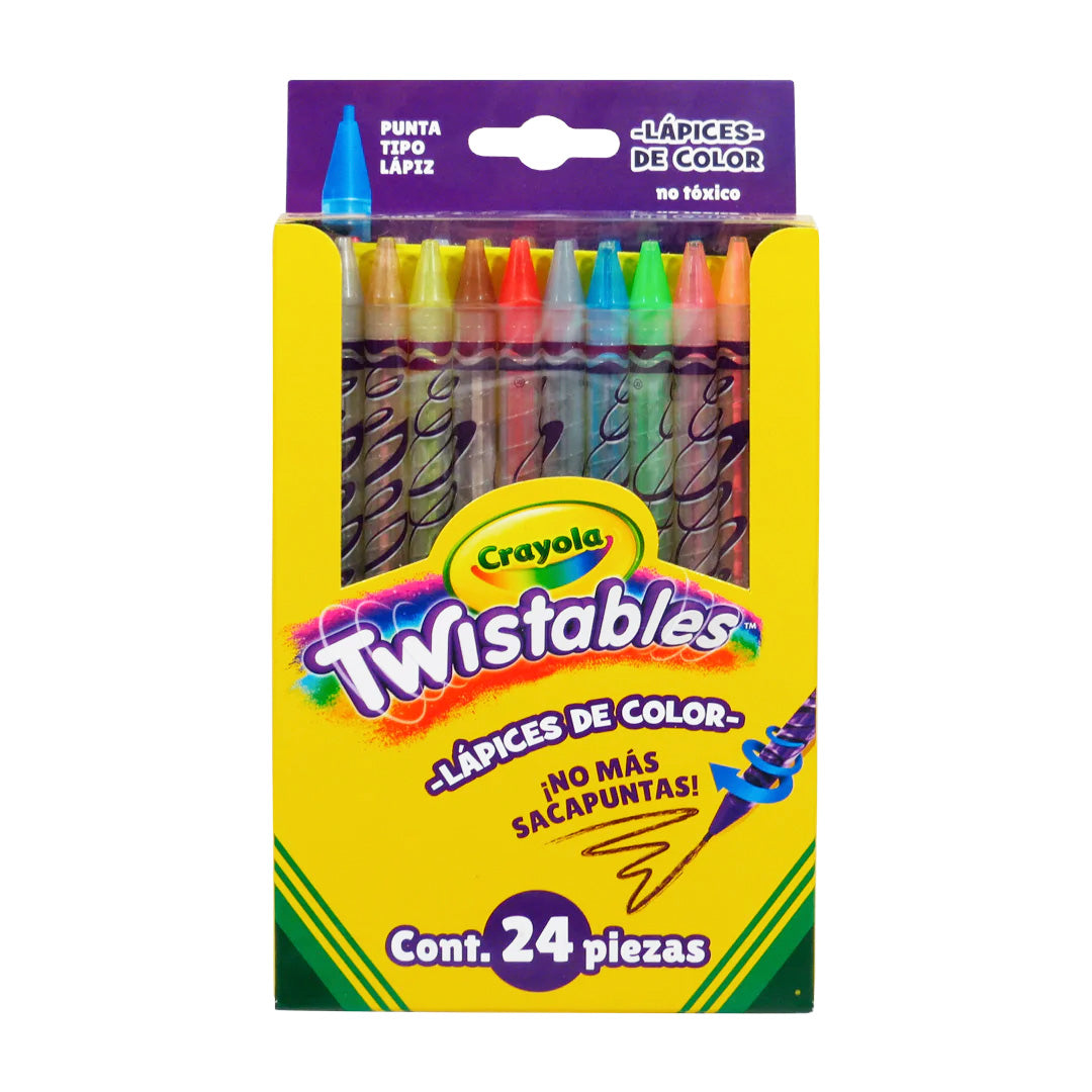 Lápices de Colores Redondos Crayola Twistables con 24 pzas.