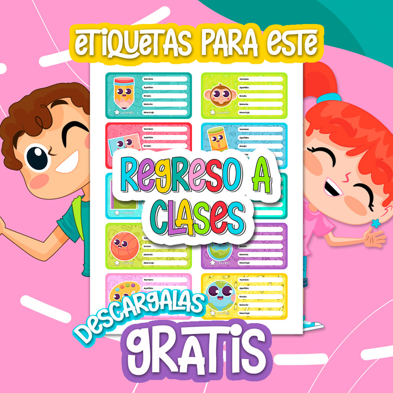 Etiquetas escolares descargables