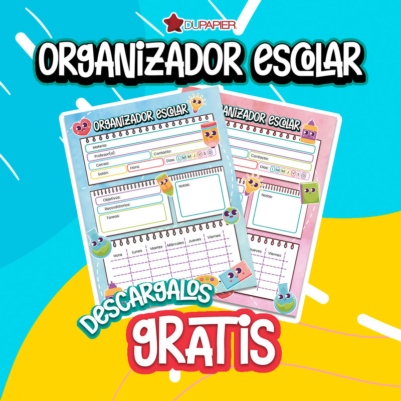 Organizador escolar descargable