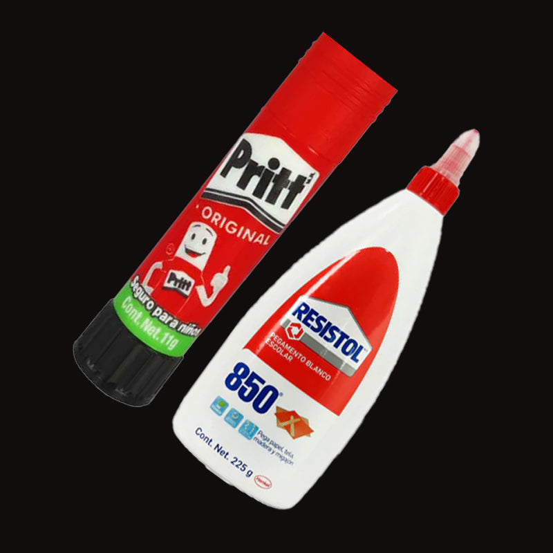 Lápiz adhesivo y pegamento liquido