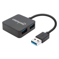 Hub Manhattan mini USB 3.0 Supervelocidad 4 puertos.