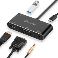 Adaptador Vorago ADP-350 5 en 1 USB tipo C a HDMI.