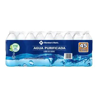 Agua purificada Member'sMark 45 pzas. de 500 ml