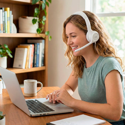 AUDIFONOS DIADEMA LOGITECH ZONE 300 INALAMBRICOS BLUETOOTH RECARGABLE BLANCOS