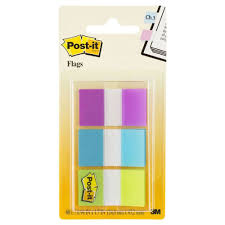 Banderitas Post-it 680-PBG 2.54 x 3.81 cm 3 blocks con 20 hojas morado, azul y verde