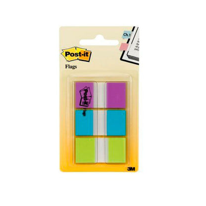 Banderitas Post-it 680-PBG 2.54 x 3.81 cm 3 blocks con 20 hojas morado, azul y verde