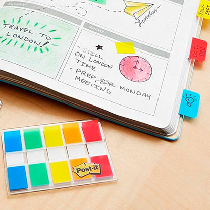 Banderitas post-it colores primarios 683-5CF de 100 hojas.