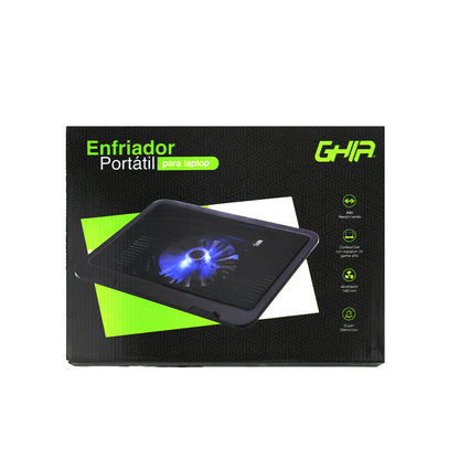 Base enfriadora GHIA para Laptop hasta  17" GAC-227 con 1 Ventilador