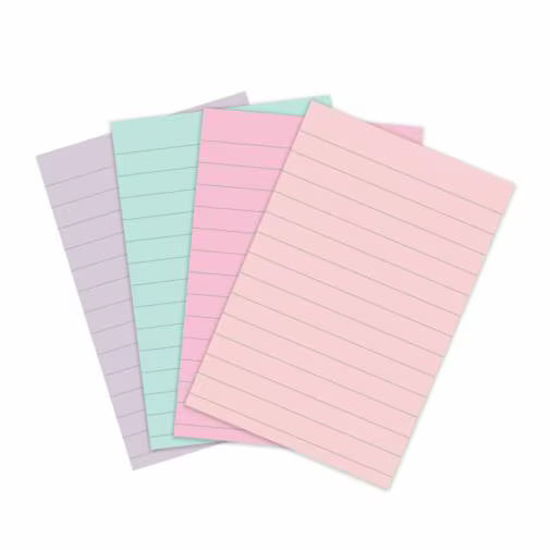 Block de notas Super Sticky pastel 4 paquetes con 45 hojas cada uno 101 mm X 152 mm