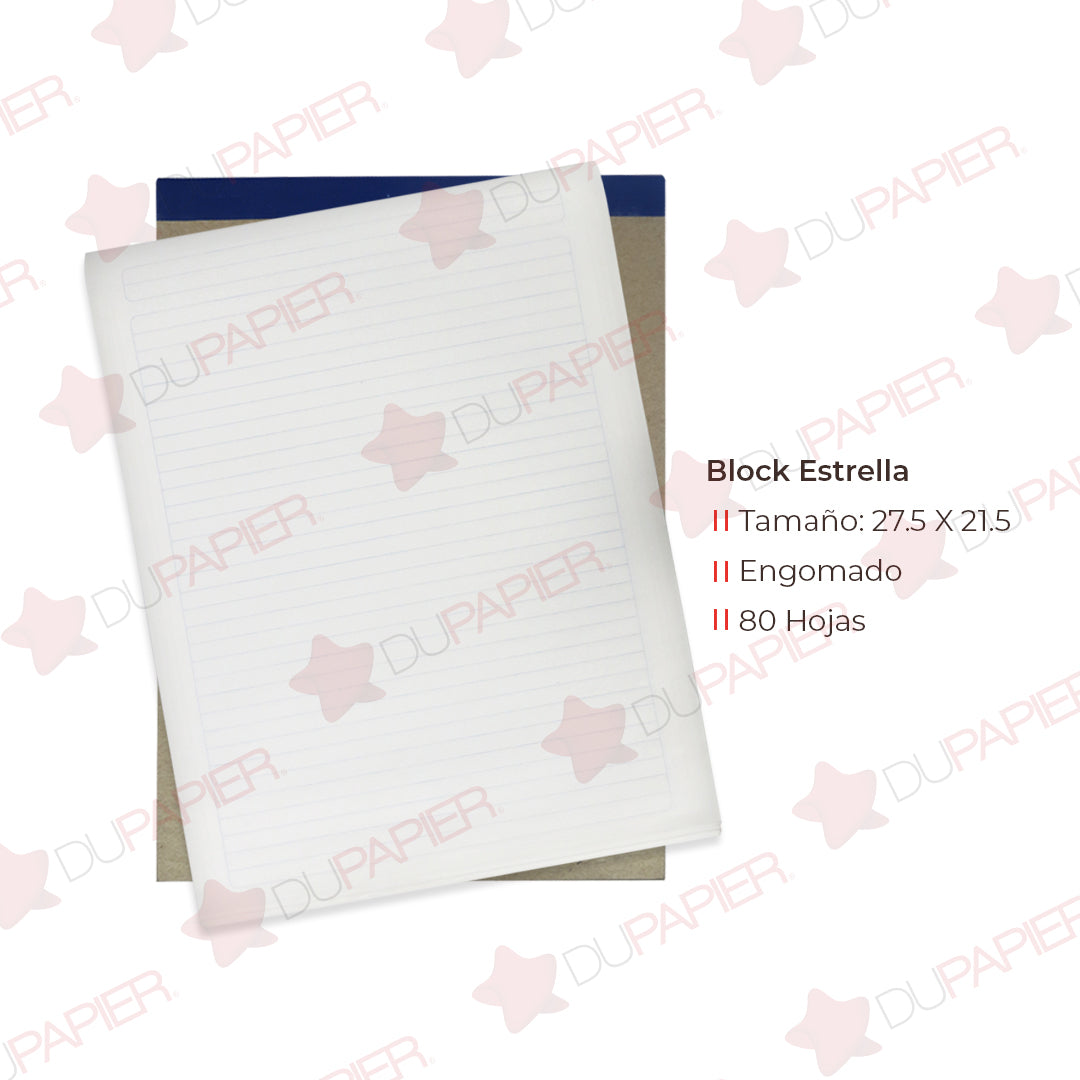Block Estrella 0005 tamaño carta de 80 hojas.