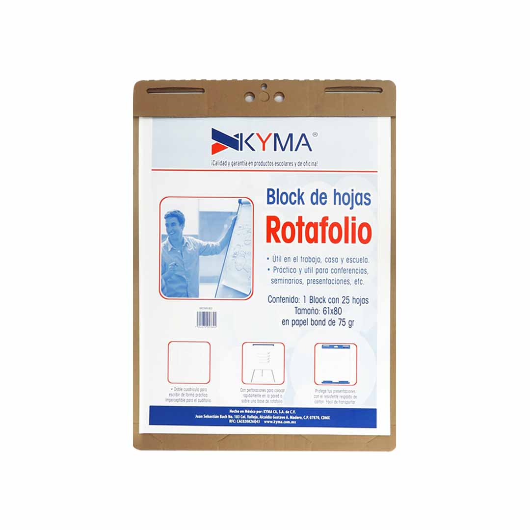 Block para rotafolio blanco con 25 hojas.