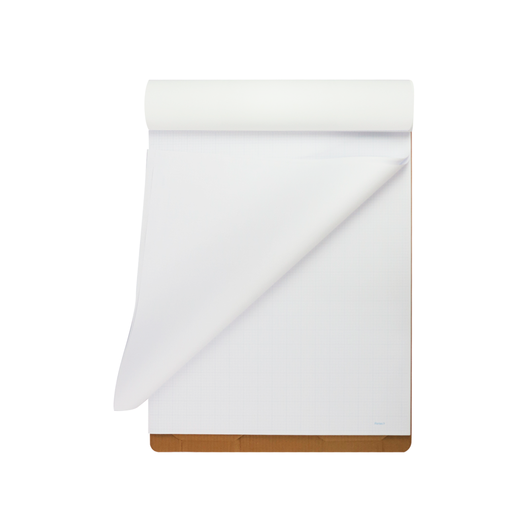 Block para rotafolio blanco con cuadricula fantasma rt-bl-64 con 25 hojas