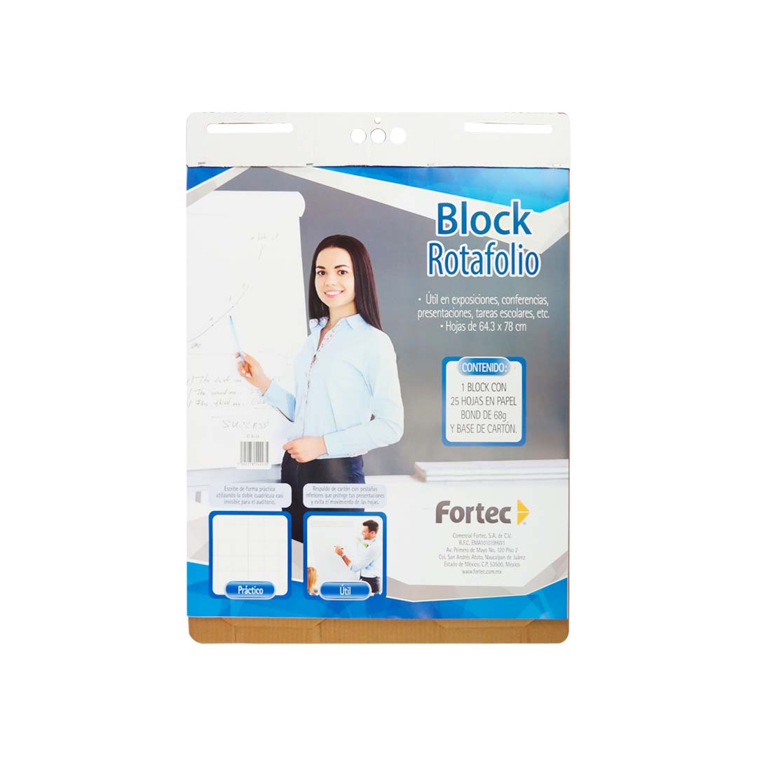 Block para rotafolio blanco con cuadricula fantasma rt-bl-64 con 25 hojas