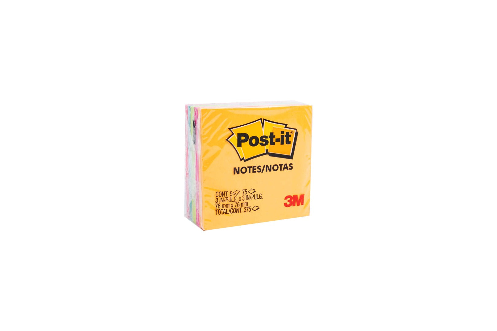Block post-it 5-c/neon 76 x 76 mm 375H 2072. – Du Papier México