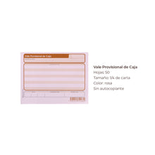 Block vale provisional de caja ER0100.