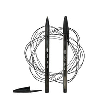 Bolígrafo cristal negro punto ultrafino con 3 pzas.
