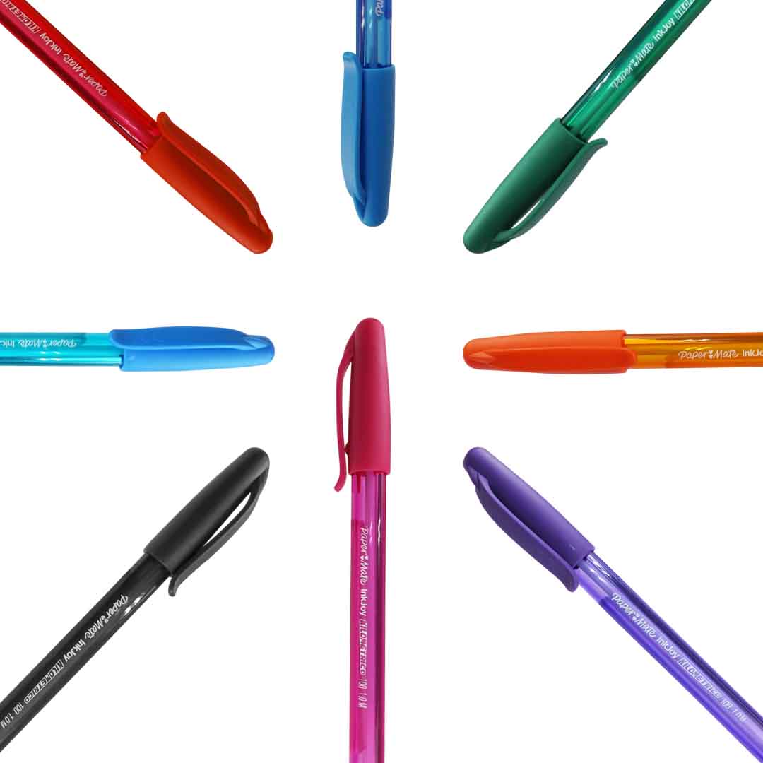 Bolígrafo Papermate kilométrico 100 mediana surtido 8 pzas.