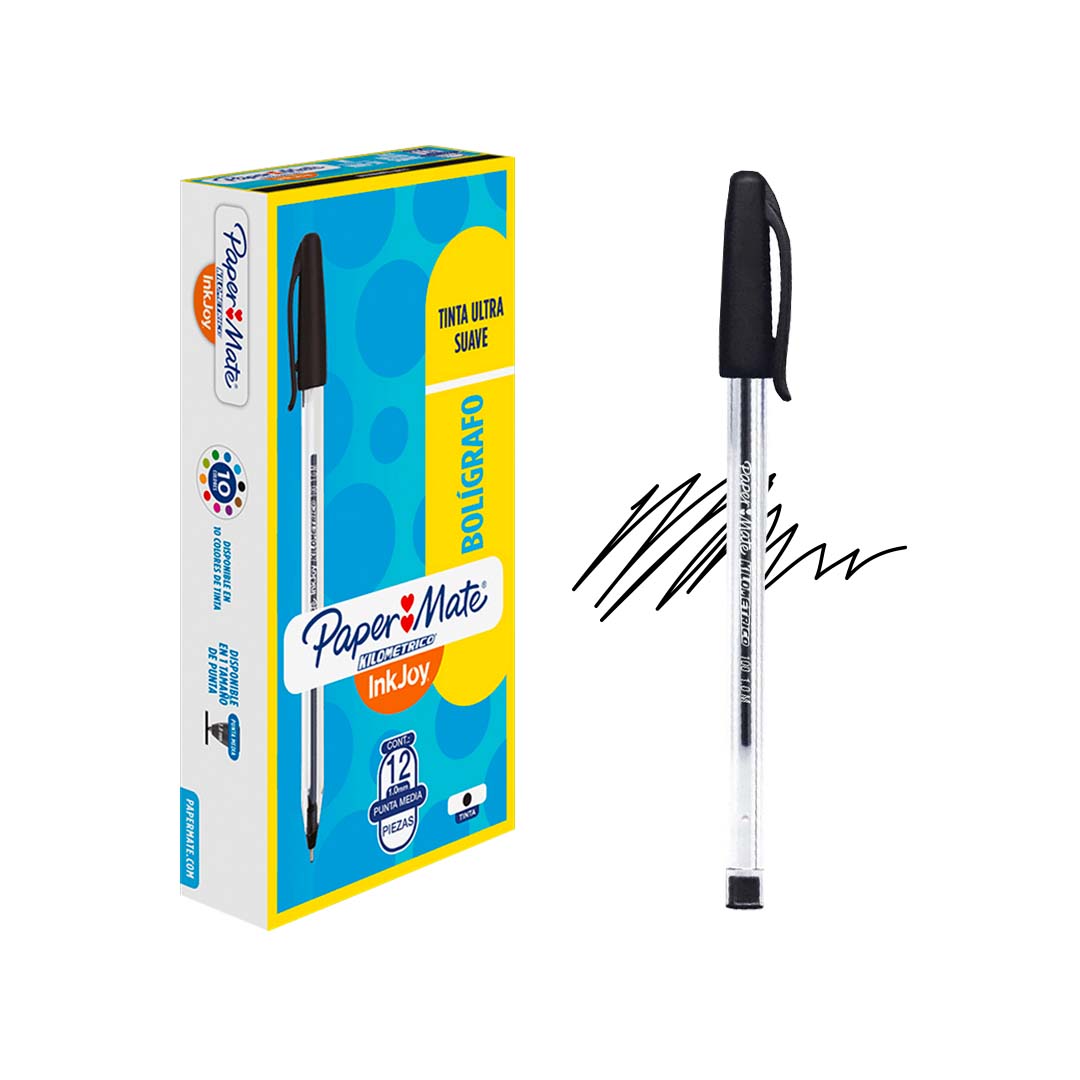Bolígrafo Papermate Kilométrico 100 punto mediano.