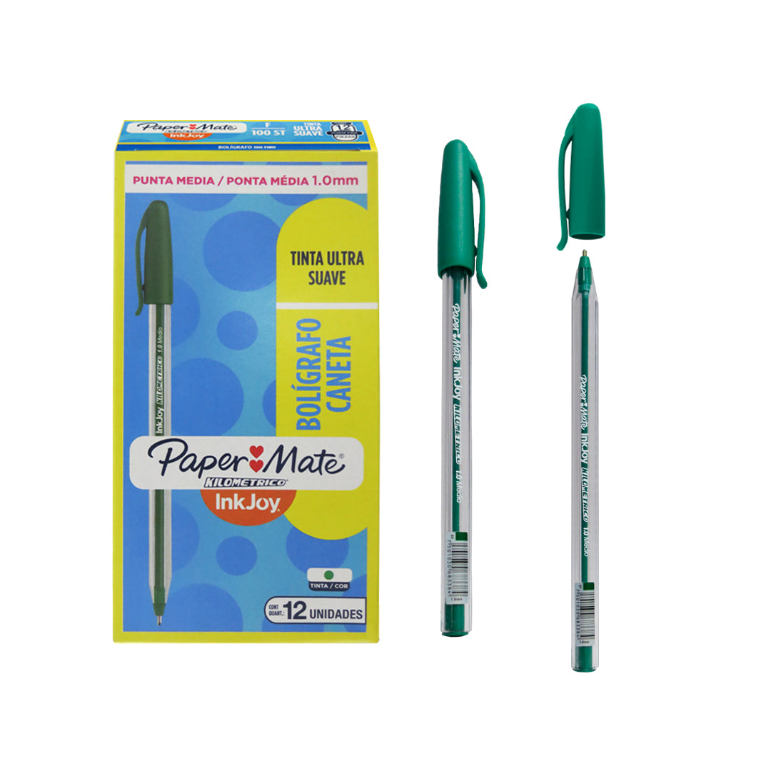 Bolígrafo Papermate Kilométrico 100 punto mediano.