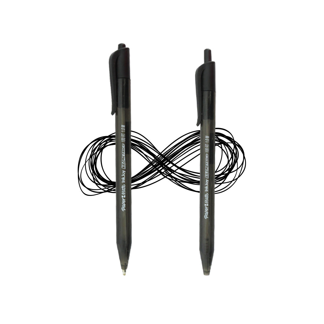 Bolígrafo Papermate Kilométrico InkJoy retráctil punto mediano.