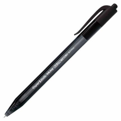 Bolígrafo PaperMate Kilométrico Retráctil punto fino negro caja con 12 piezas