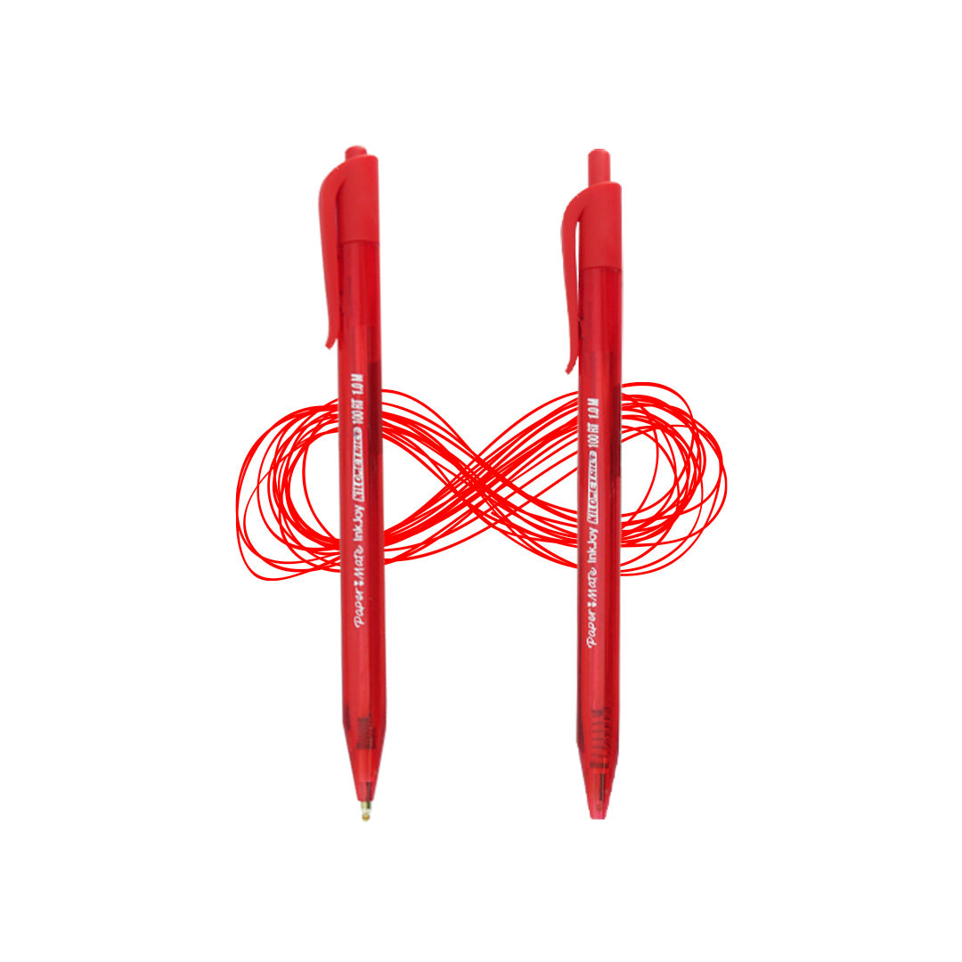 Bolígrafo Papermate Kilométrico InkJoy retráctil punto mediano.