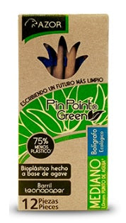 Bolígrafo Azor Pin Point Green punto mediano 6860 caja con 12 piezas
