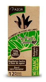 Bolígrafo Azor Pin Point Green punto mediano 6860 caja con 12 piezas