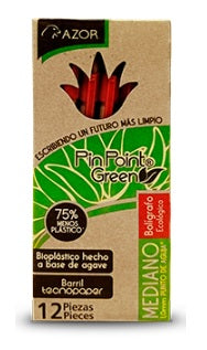 Bolígrafo Azor Pin Point Green punto mediano 6860 caja con 12 piezas