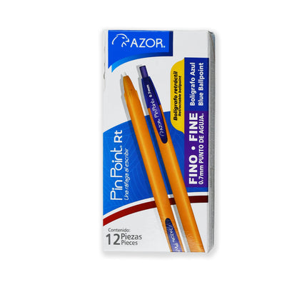 Bolígrafo Pin Point retráctil fino 0.7 mm caja con 12 piezas