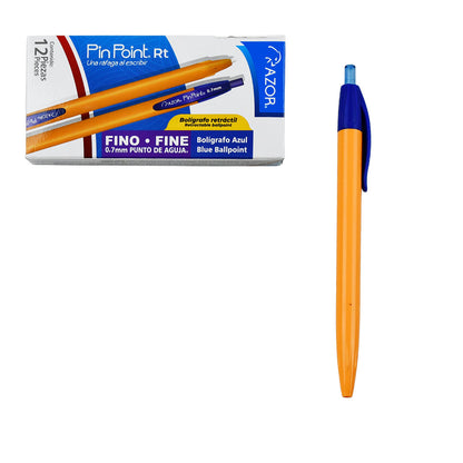 Bolígrafo Pin Point retráctil fino 0.7 mm caja con 12 piezas