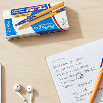 Bolígrafo Pin Point retráctil fino 0.7 mm caja con 12 piezas