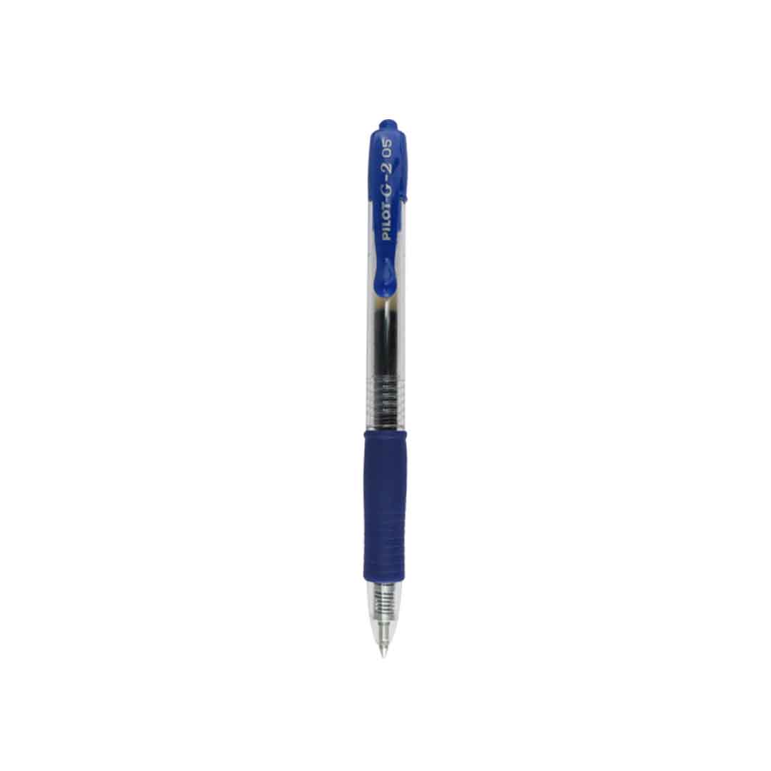 Bolígrafo Pilot G2-5 retráctil de gel punto extra fino.