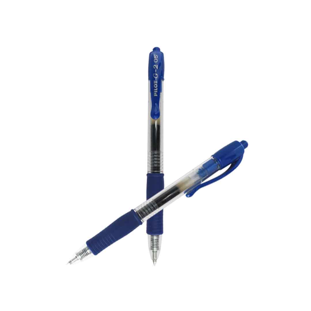 Bolígrafo Pilot G2-5 retráctil de gel punto extra fino.