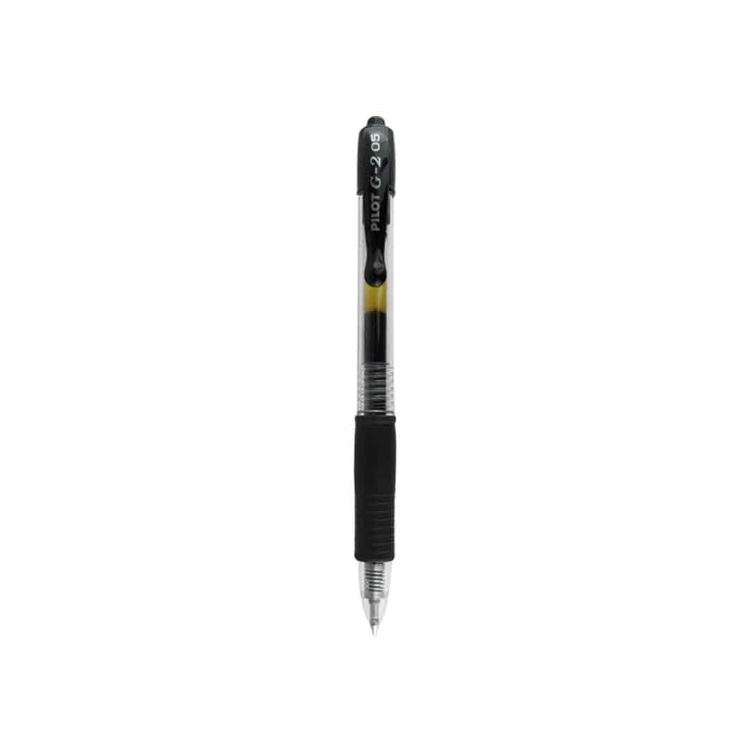 Bolígrafo Pilot G2-5 retráctil de gel punto extra fino.