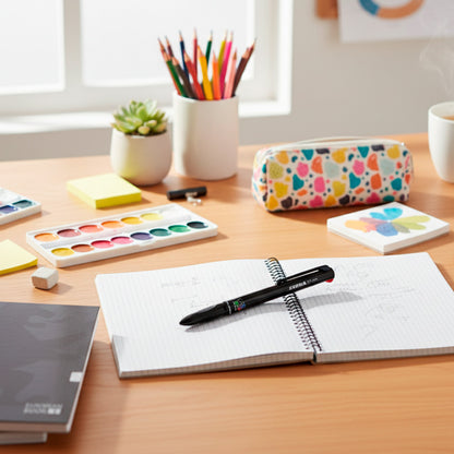 Bolígrafo Zebra Retractil multifuncional 4 Colores