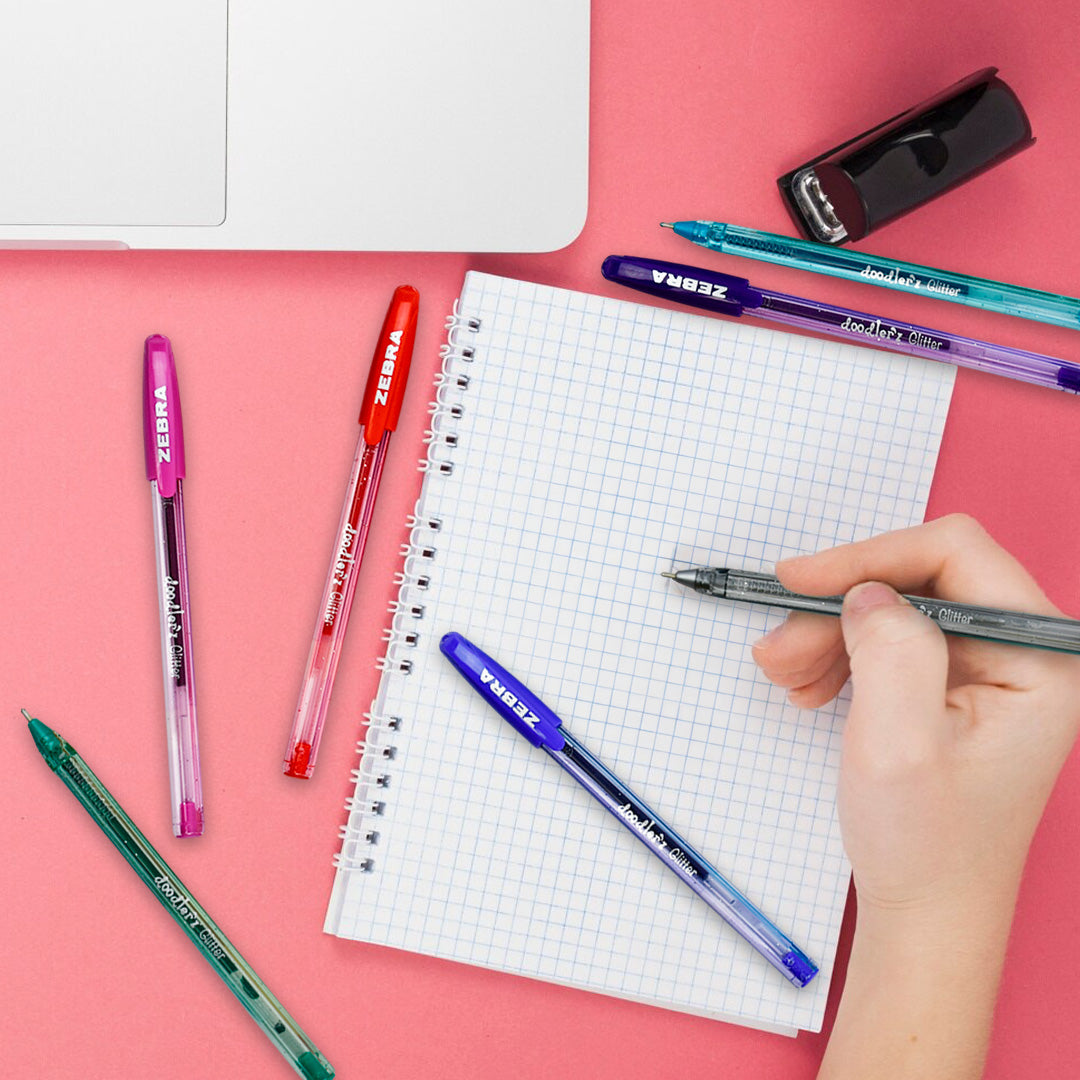 Bolígrafos de gel Zebra Rollerball Doodler'z Glitter con 10 pzas.