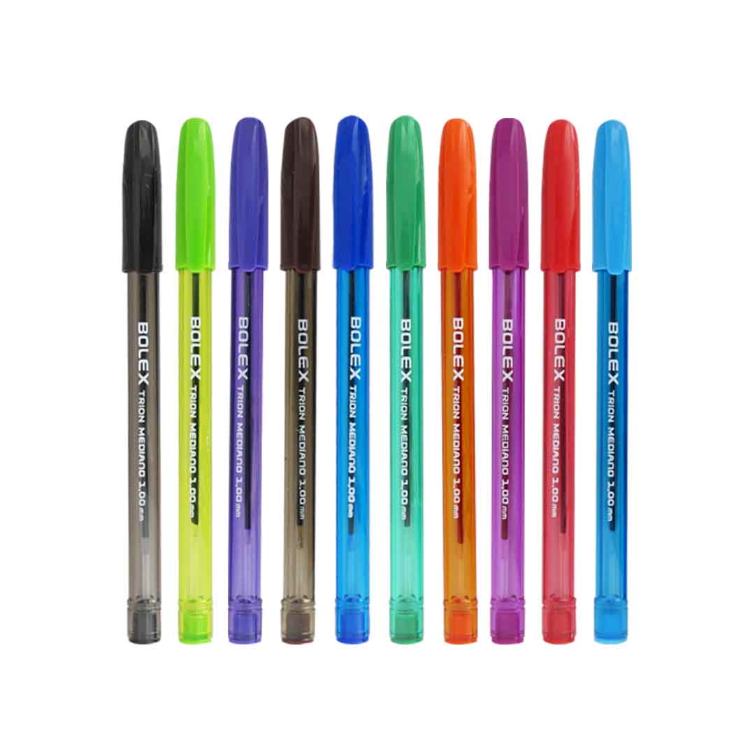 Bolígrafo Trion punto mediano 10 colores surtidos