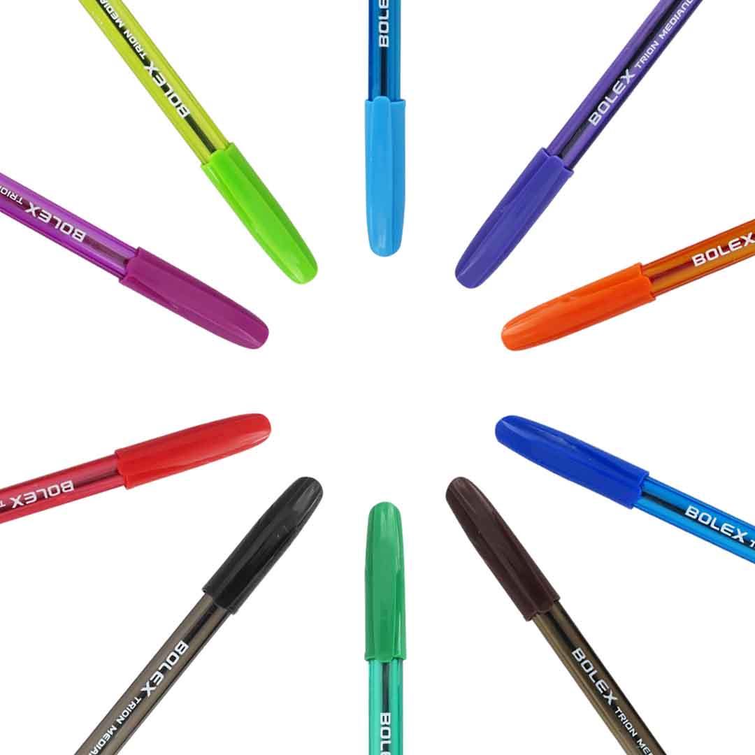 Bolígrafo Trion punto mediano 10 colores surtidos