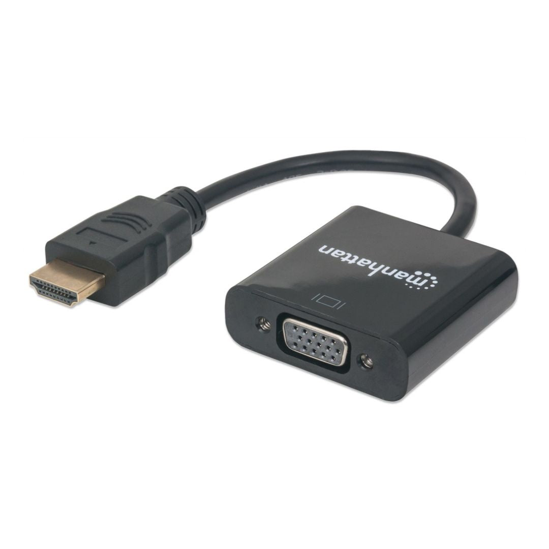 Cable adaptador Manhattan VGA a HDMI negro