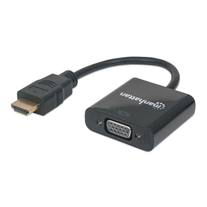 Cable adaptador Manhattan VGA a HDMI negro