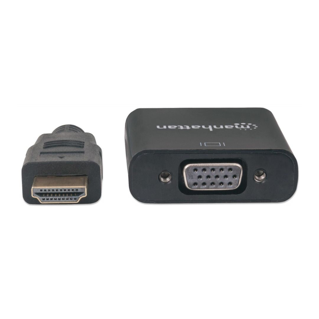 Cable adaptador Manhattan VGA a HDMI negro