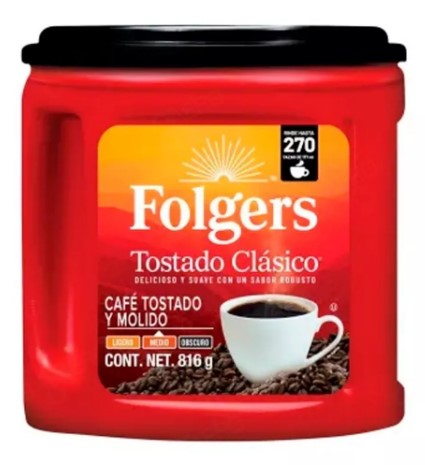 Cafe tostado-molido folgers clasico 876 gr