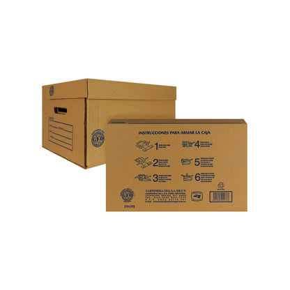 Caja de archivo Geo carta u oficio, corrugado sencillo kraft