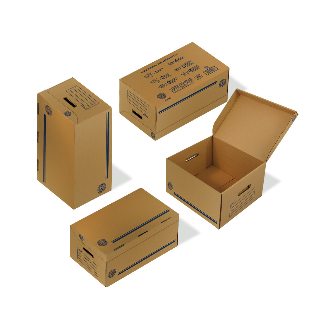 Caja de archivo Geo carta u oficio, corrugado sencillo kraft