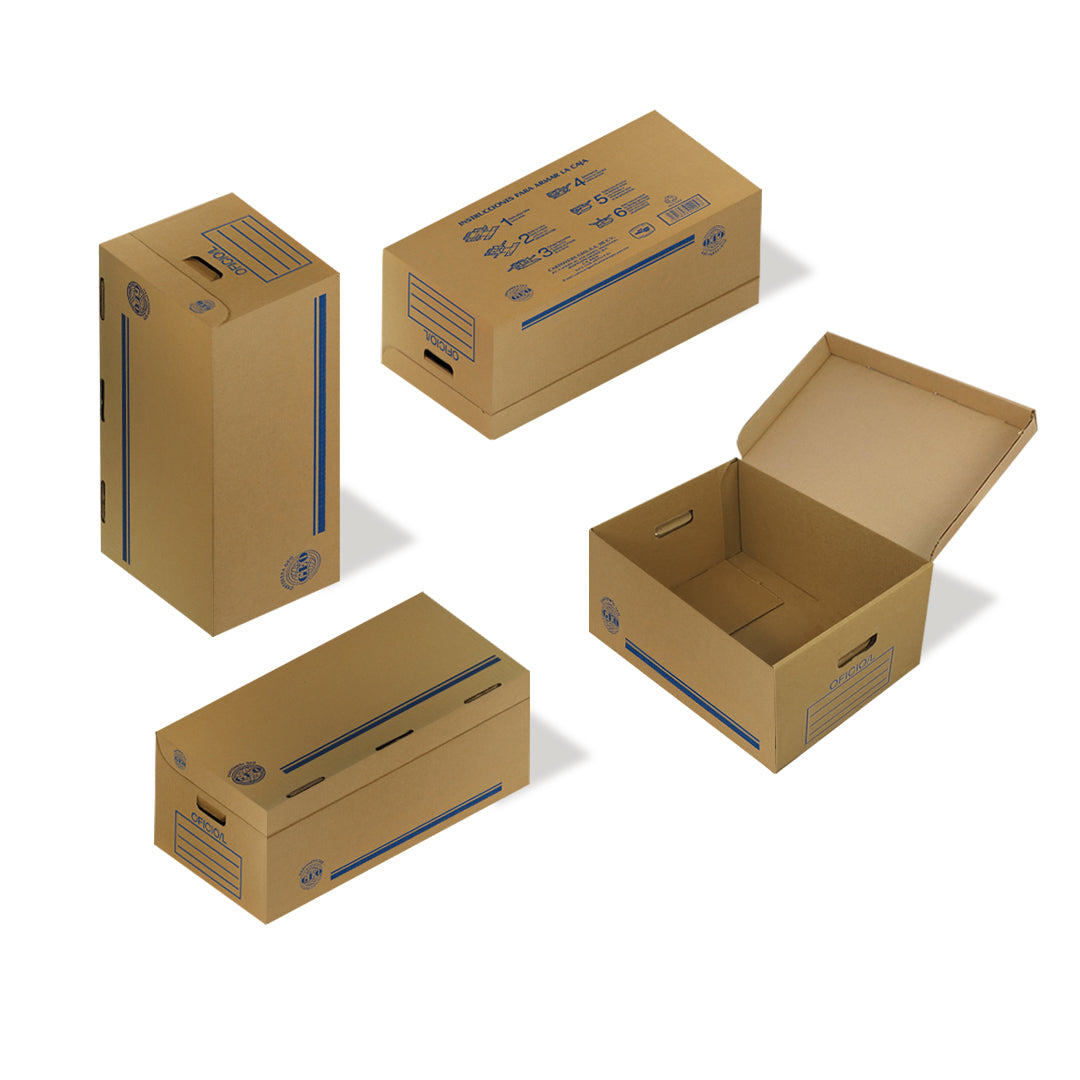 Caja de archivo Geo carta u oficio, corrugado sencillo kraft