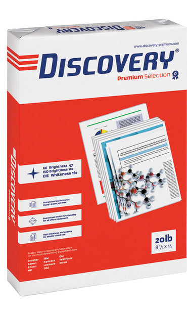 CAJA DE PAPEL BOND DISCOVERY CARTA 97 % BLANCURA 10 PAQUETES CON 500 HOJAS 75 GR