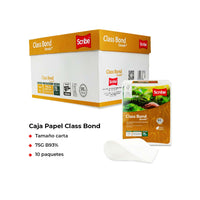 Papel Class Bond Reciclado 93 % blancura tamaño carta/ oficio