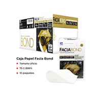 Papel bond Facia Bond 99 % Blancura tamaño carta y oficio 75 g.