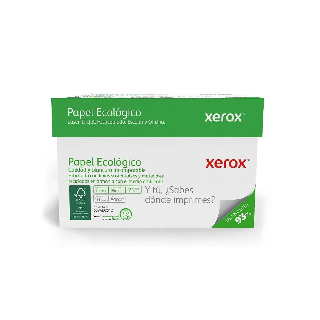Papel Xerox Ecológico 93% blancura 75 g